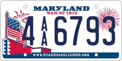 MD license plate 4AA6793