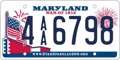 MD license plate 4AA6798