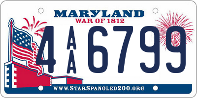 MD license plate 4AA6799