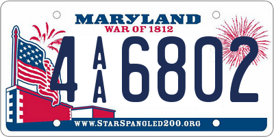 MD license plate 4AA6802