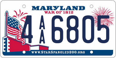 MD license plate 4AA6805