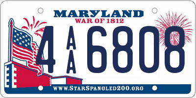 MD license plate 4AA6808