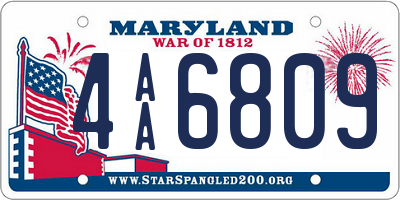 MD license plate 4AA6809