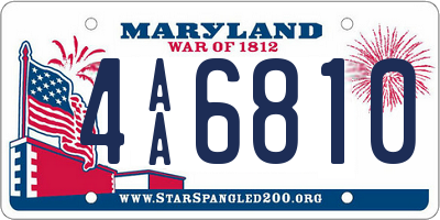 MD license plate 4AA6810