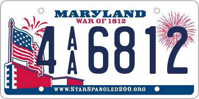 MD license plate 4AA6812