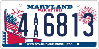 MD license plate 4AA6813