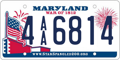 MD license plate 4AA6814