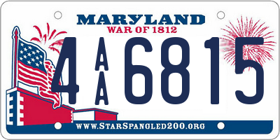 MD license plate 4AA6815