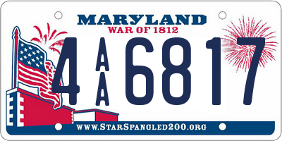 MD license plate 4AA6817