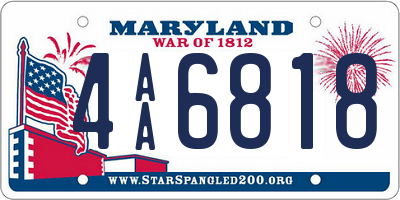 MD license plate 4AA6818