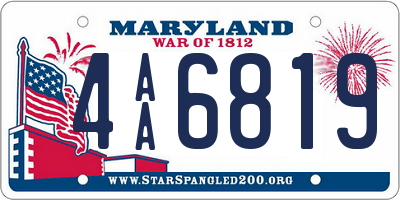 MD license plate 4AA6819