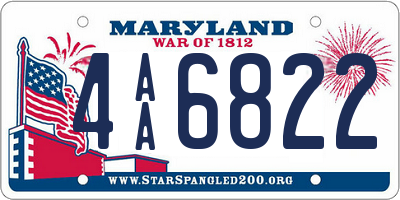 MD license plate 4AA6822