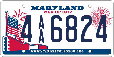 MD license plate 4AA6824