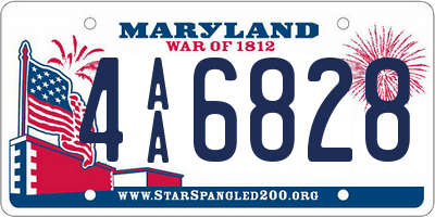 MD license plate 4AA6828