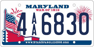 MD license plate 4AA6830