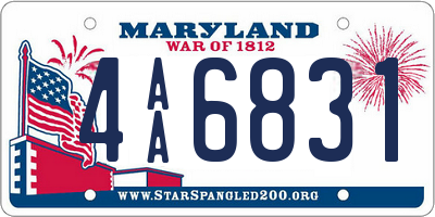 MD license plate 4AA6831