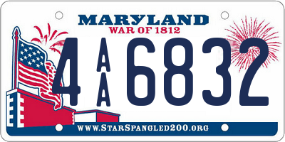 MD license plate 4AA6832