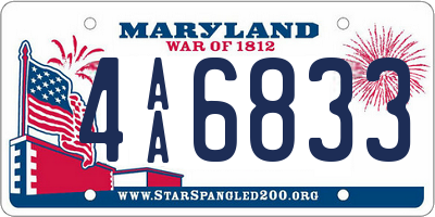 MD license plate 4AA6833