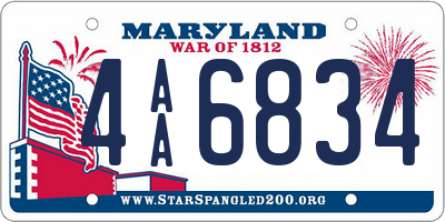 MD license plate 4AA6834