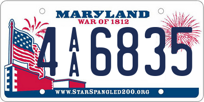 MD license plate 4AA6835