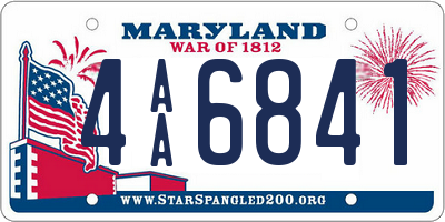 MD license plate 4AA6841