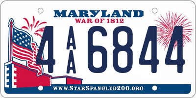 MD license plate 4AA6844