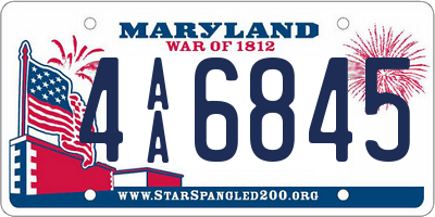 MD license plate 4AA6845