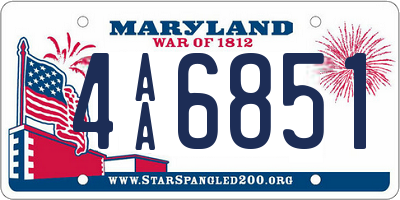 MD license plate 4AA6851