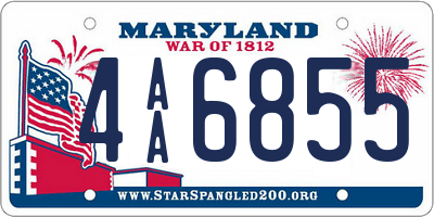 MD license plate 4AA6855