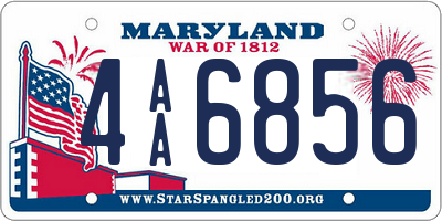 MD license plate 4AA6856