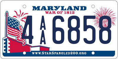 MD license plate 4AA6858