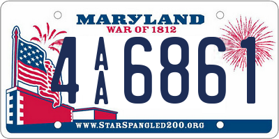 MD license plate 4AA6861