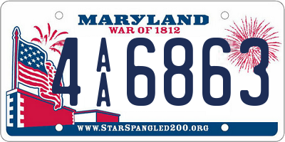 MD license plate 4AA6863