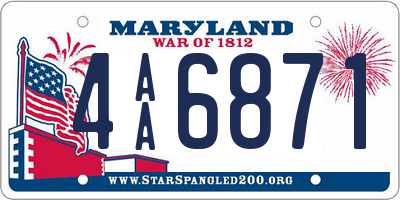 MD license plate 4AA6871