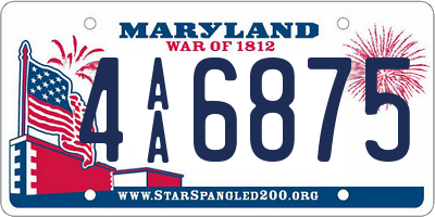 MD license plate 4AA6875