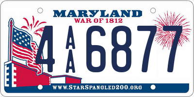 MD license plate 4AA6877