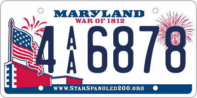 MD license plate 4AA6878