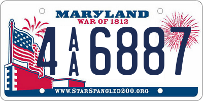 MD license plate 4AA6887