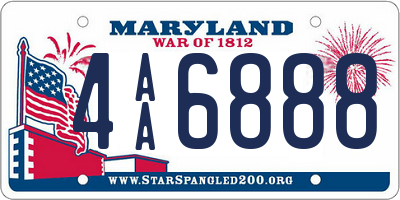 MD license plate 4AA6888