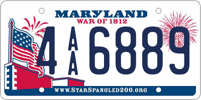 MD license plate 4AA6889