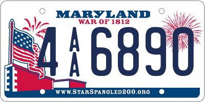 MD license plate 4AA6890