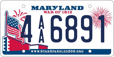 MD license plate 4AA6891