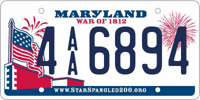 MD license plate 4AA6894