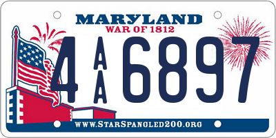 MD license plate 4AA6897