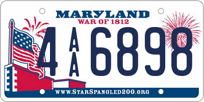 MD license plate 4AA6898