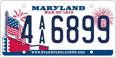 MD license plate 4AA6899