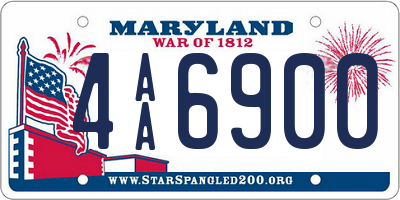 MD license plate 4AA6900