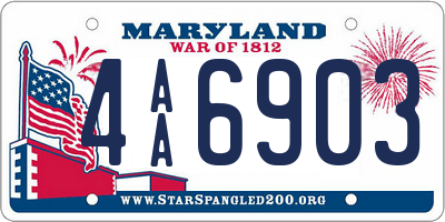 MD license plate 4AA6903
