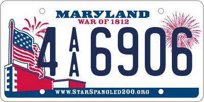 MD license plate 4AA6906