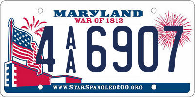 MD license plate 4AA6907